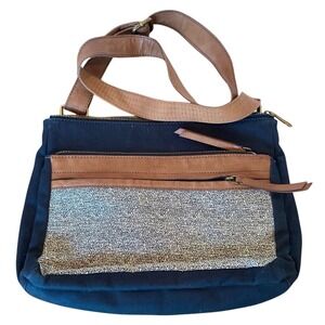 Stylish Blue and Brown Women's Bag